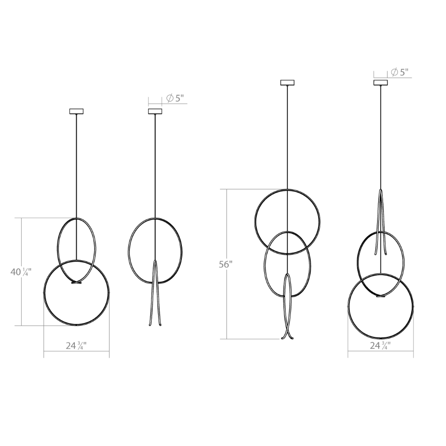 Torc LED Multi Light Pendant - Diagram