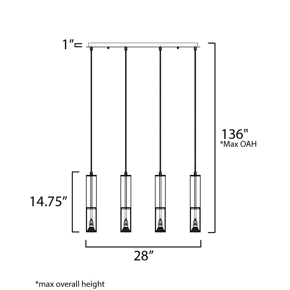 Torch Multi Light Pendant - Diagram