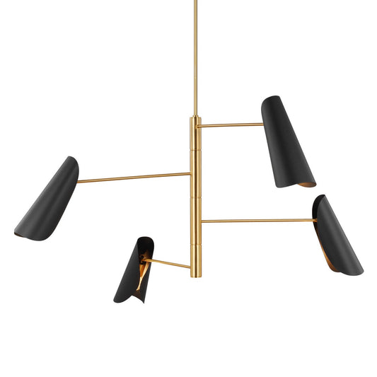 Tresa Chandelier - Burnished Brass/Midnight Black Finish