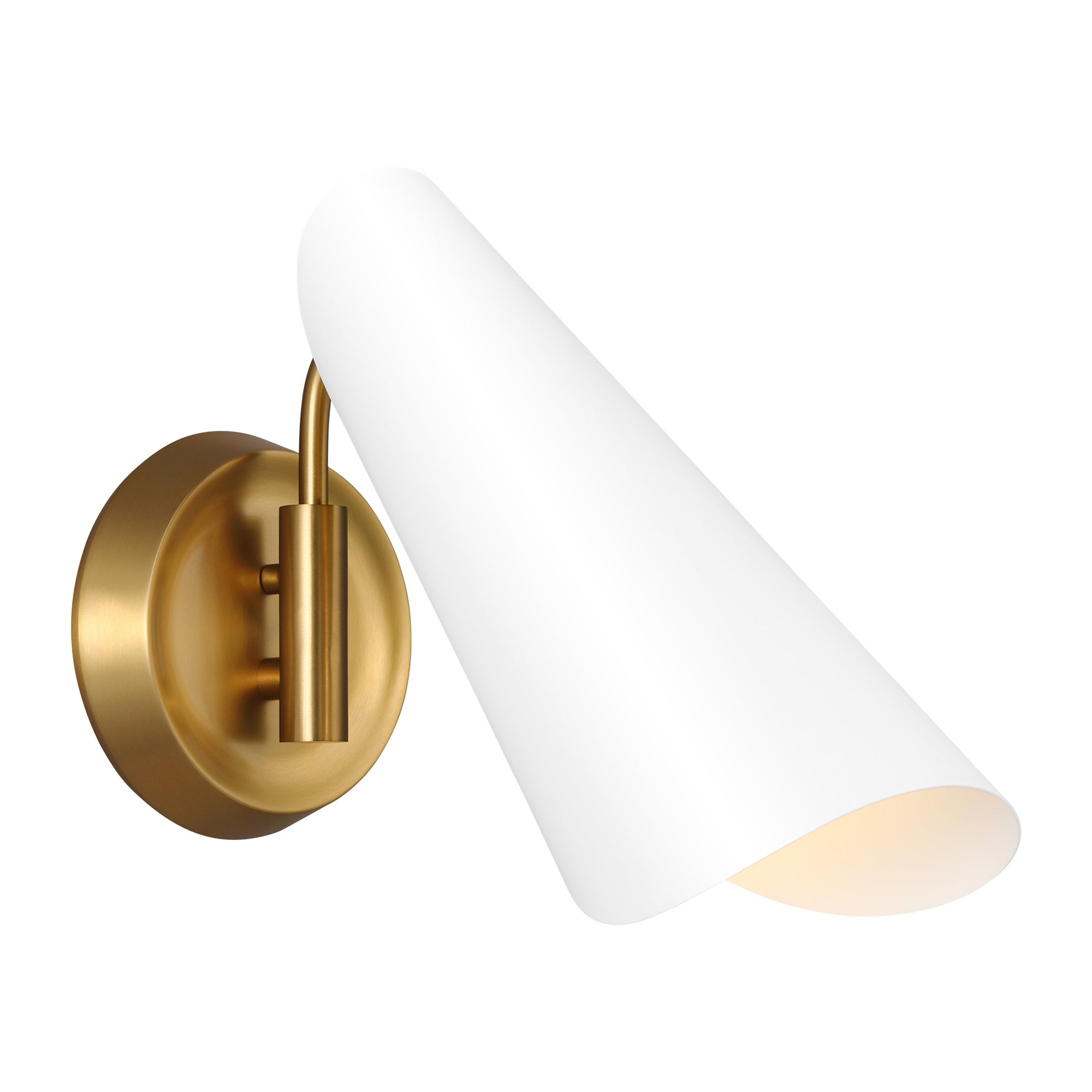 Tresa One Light Wall Sconce - Brushed Brass/Matte White Finish