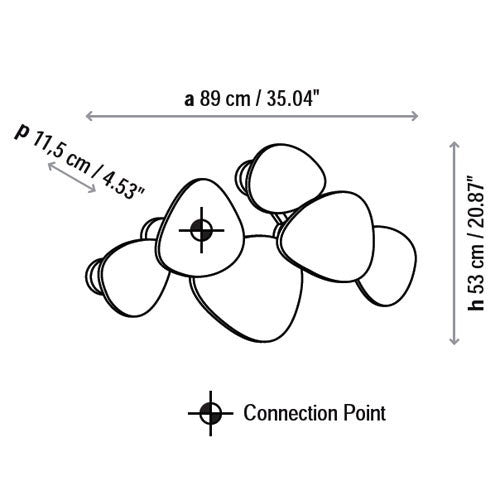 Tria Set of 6 Wall Light - Diagram