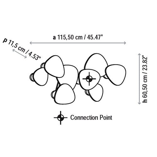 Tria Set of 8 Wall Light - Diagram