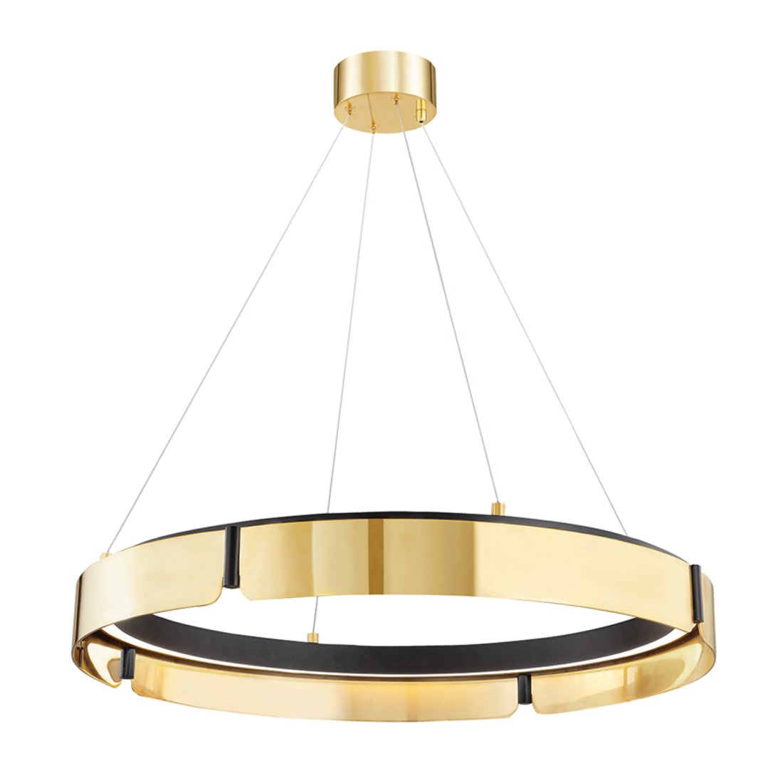 Tribeca Medium Chandelier - Aged Brass/Black Finish