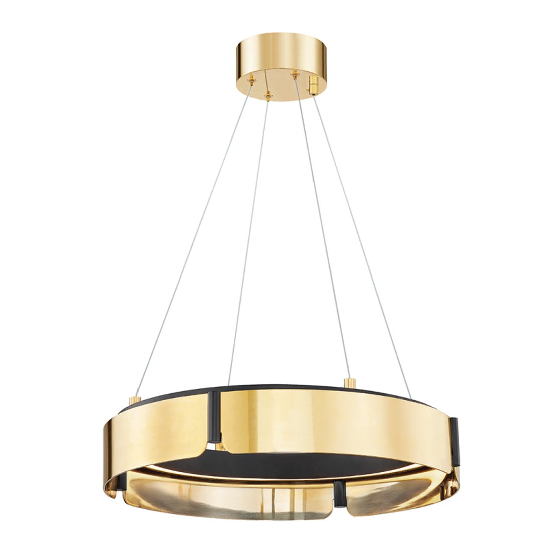 Tribeca Small Chandelier - Aged Brass/Black Finish