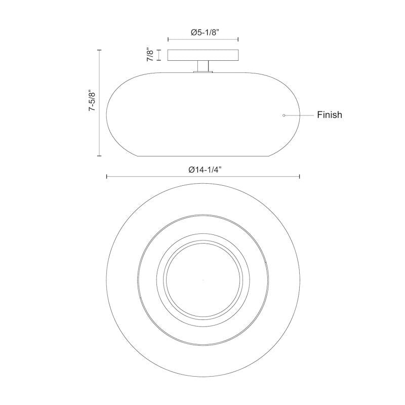 Trinity LED Semi Flushmount - Diagram