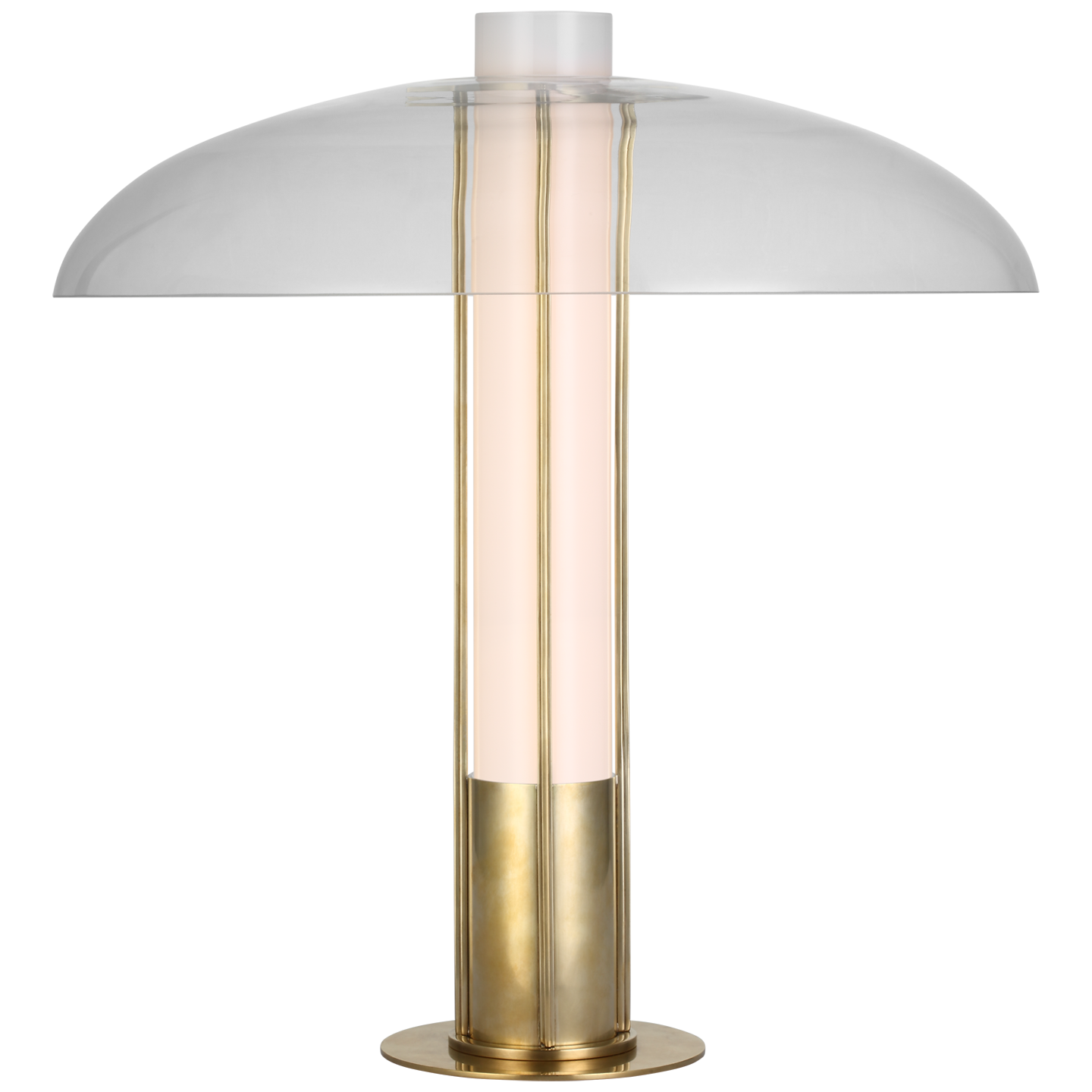 Troye Medium Table Lamp - Antique-Burnished Brass Finish with Clear Glass Shade