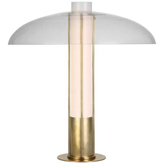 Troye Medium Table Lamp - Antique-Burnished Brass Finish with Clear Glass Shade