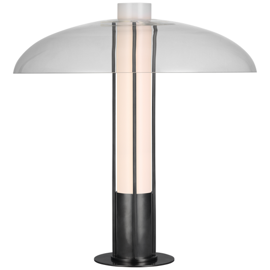 Troye Medium Table Lamp - Bronze Finish with Clear Glass Shade