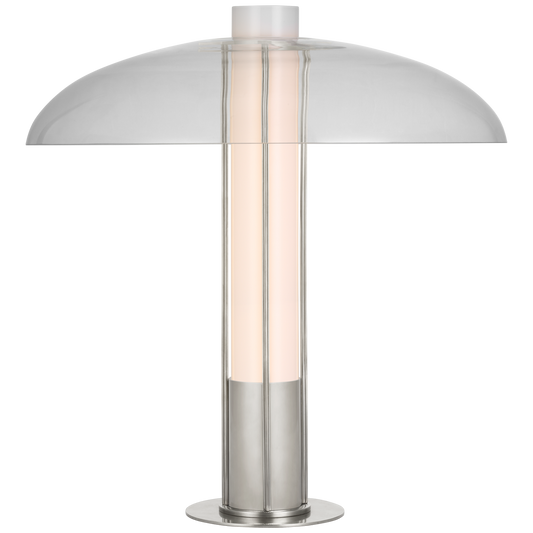 Troye Medium Table Lamp - Polished Nickel Finish with Clear Glass Shade