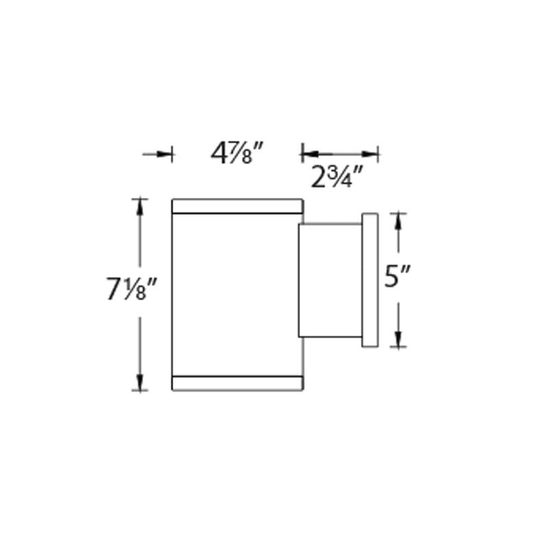 Tube 5" Architectural LED Wall Light - Diagram