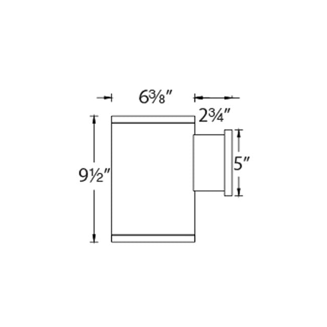 Tube 6" Architectural LED Wall Light - Diagram