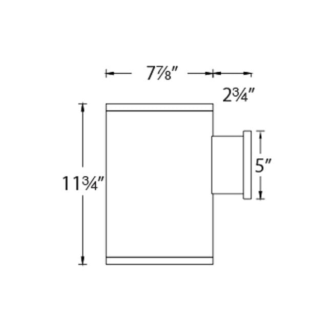 Tube 8" Architectural LED Wall Light - Diagram