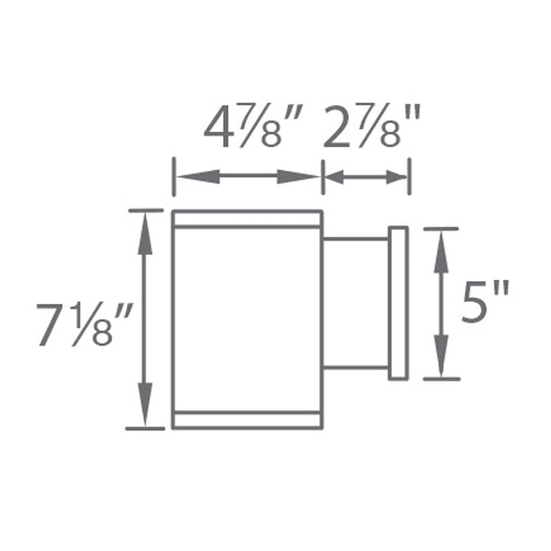 Tube Architectural 5" Ultra Narrow Single Wall Mount - Diagram