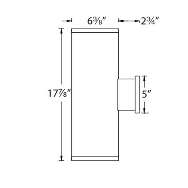 Tube Architectural 6" Extended Single Wall Mount - Diagram