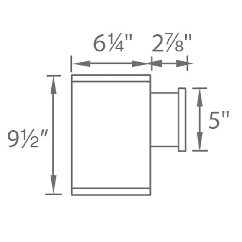 Tube Architectural 6" Ultra Narrow Single Wall Mount - Diagram