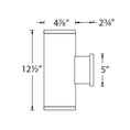 Load image into Gallery viewer, Tube Architectural LED 5" Double Wall Mount - Diagram
