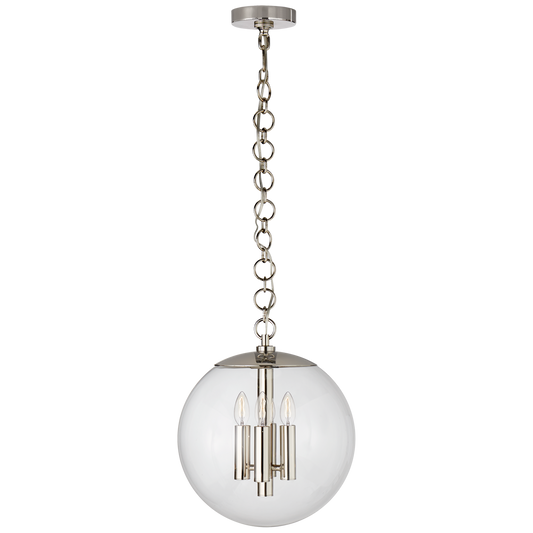 Turenne Medium Globe Pendant - Polished Nickel