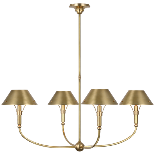 Turlington Arched Chandelier Hand-Rubbed Antique Brass