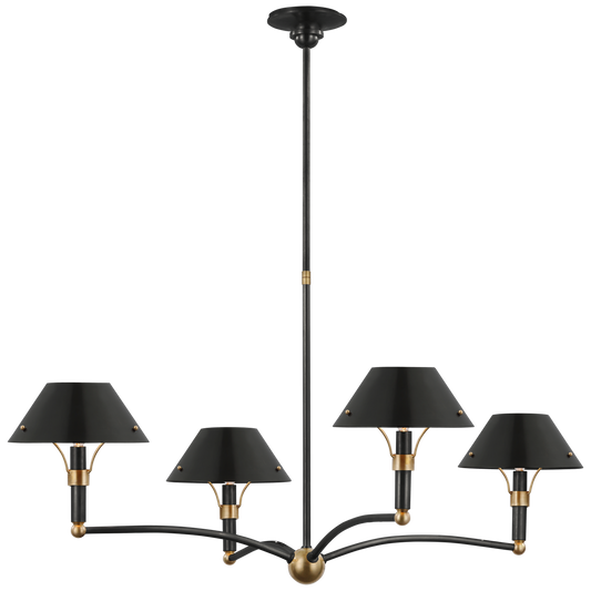 Turlington Large Chandelier - Bronze/Hand-Rubbed Antique Brass Finish