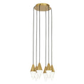 Load image into Gallery viewer, Turret 6-Light Chandelier - Natural Brass Finish
