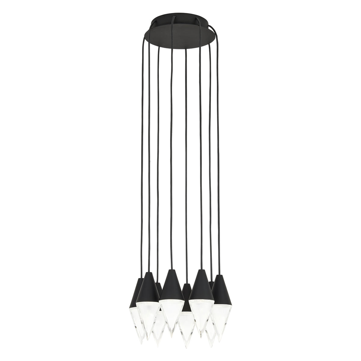 Turret 8-Light Chandelier - Nightshade Black Finish