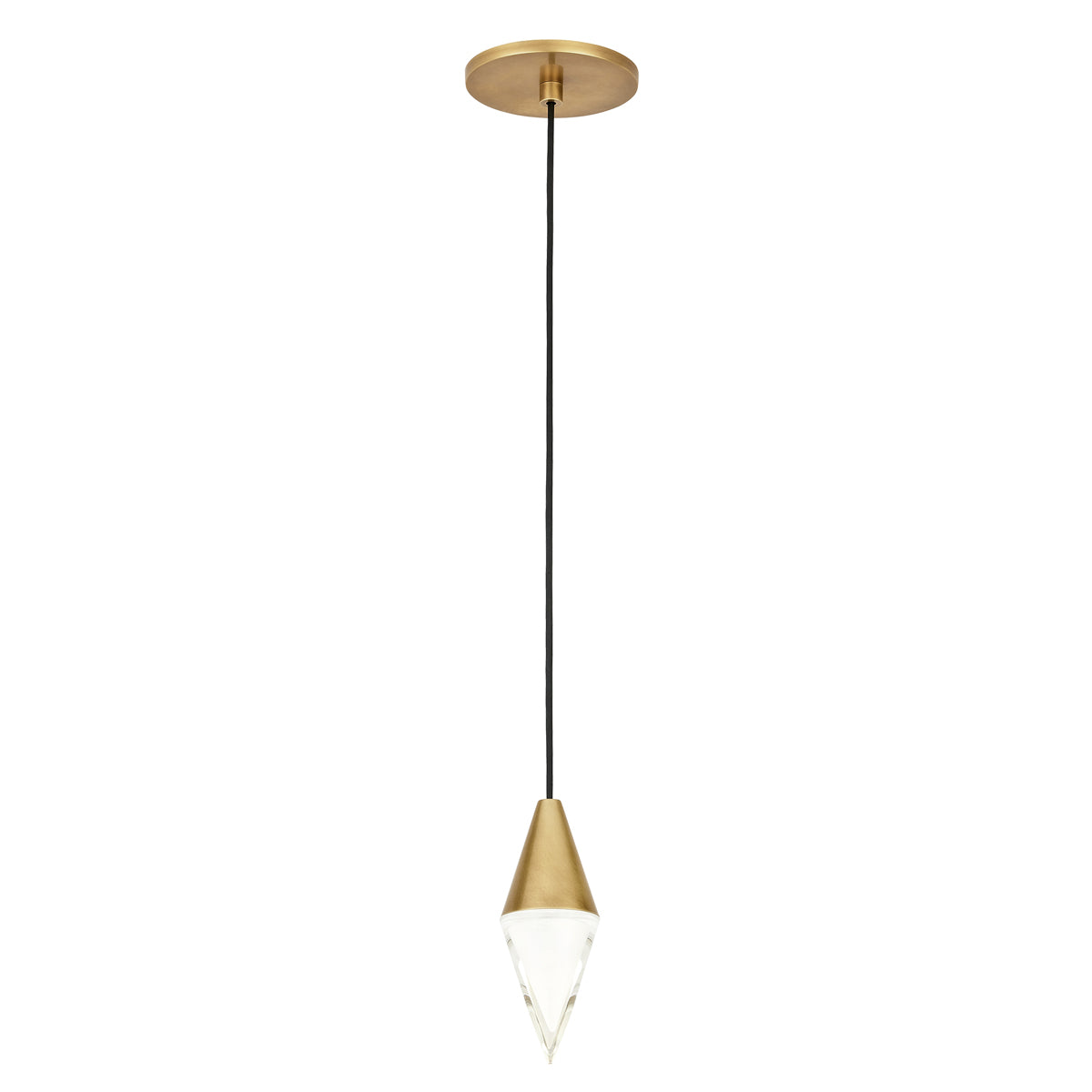 Turret Pendant - Natural Brass Finish Standard Canopy