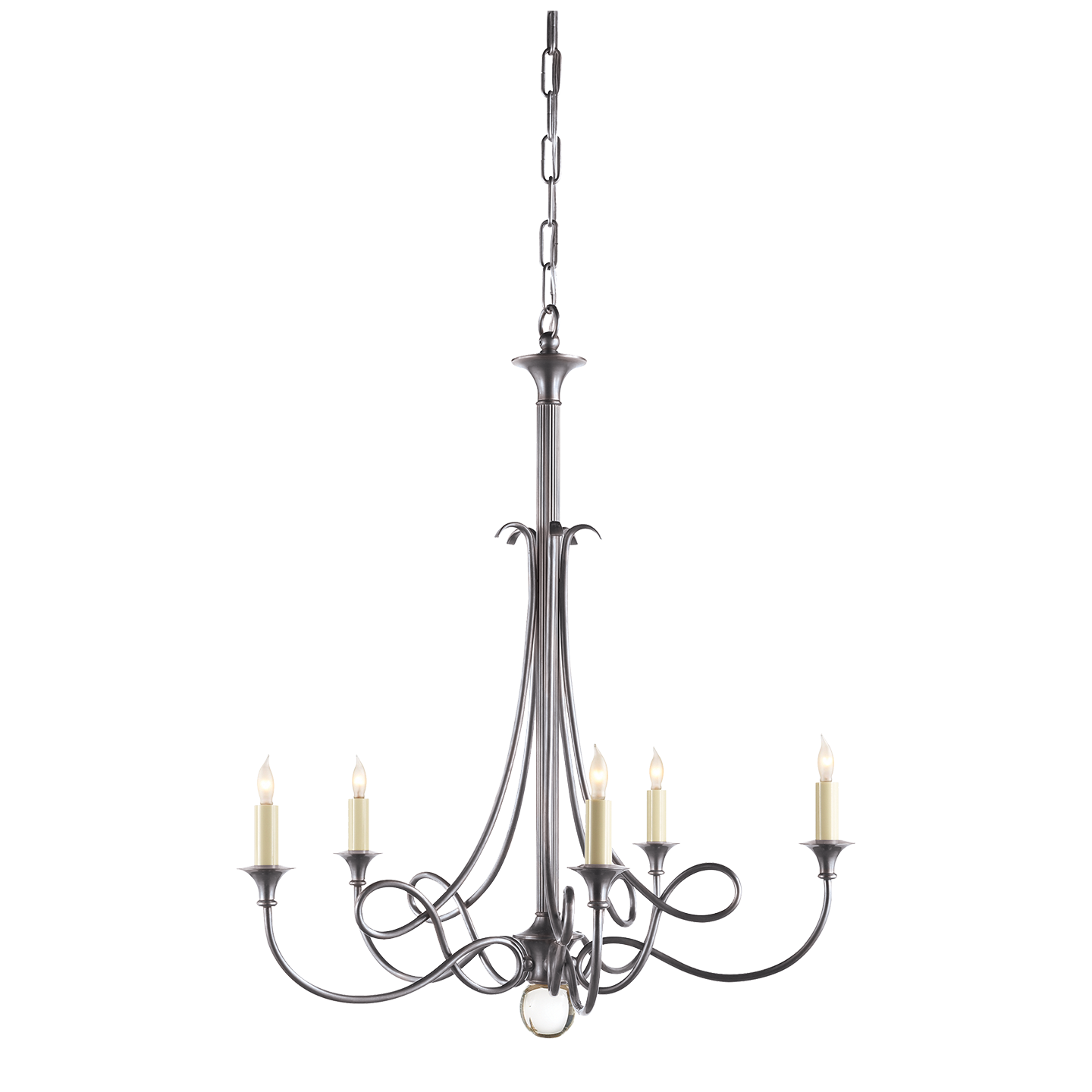 Twist Chandelier Antique Silver