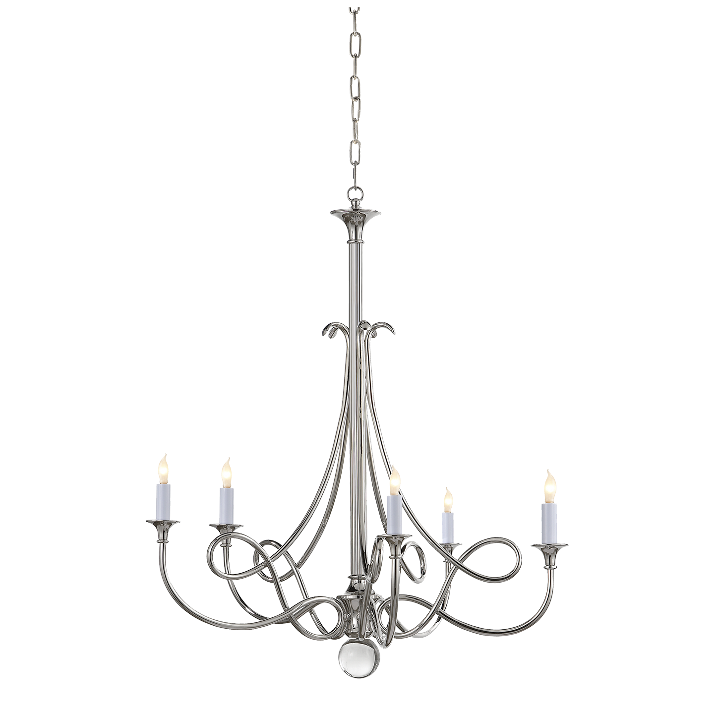 Twist Chandelier Polished Nickel