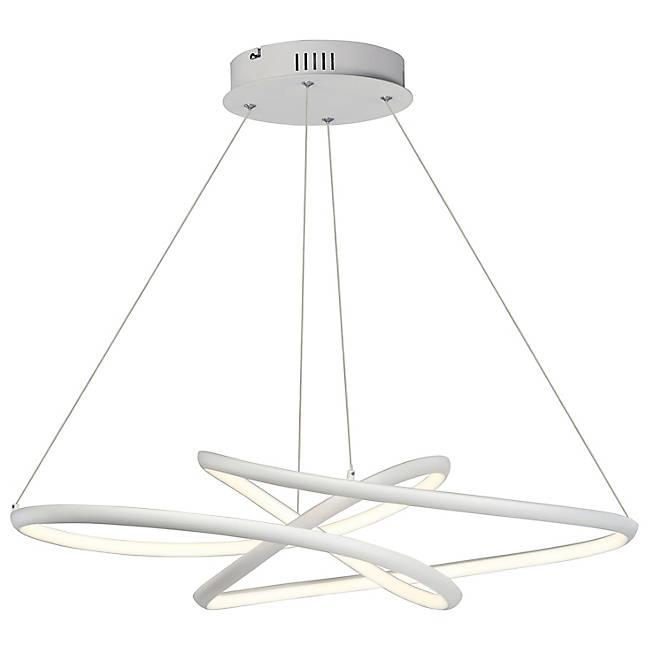 Twisted Large LED Pendant - Matte White
