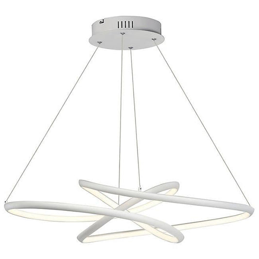 Twisted Large LED Pendant - Matte White