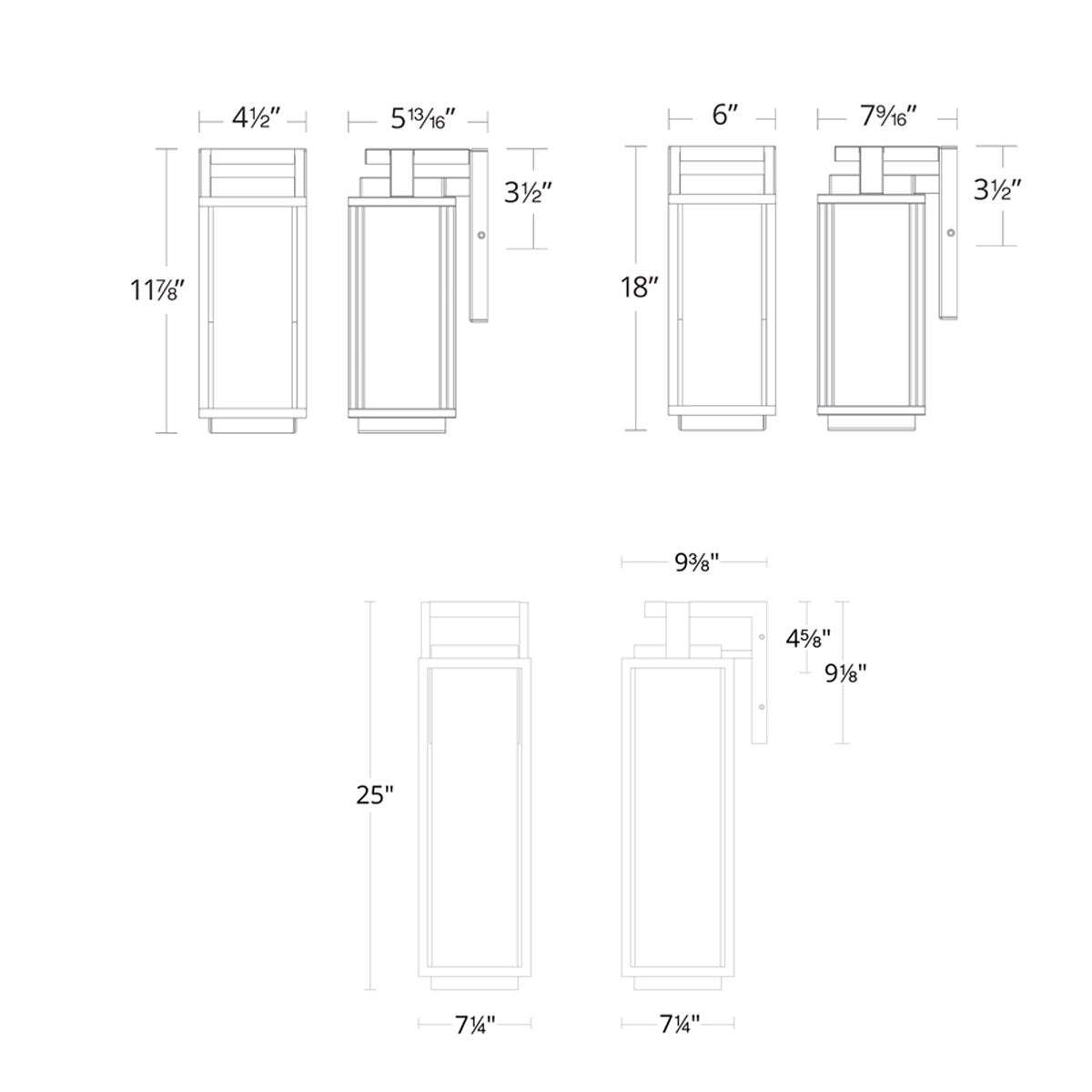 Two If By Sea LED Outdoor Wall Sconce - Diagram