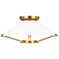 Load image into Gallery viewer, Ultra Light LED Flushmount - Matte White/Burnished Brass
