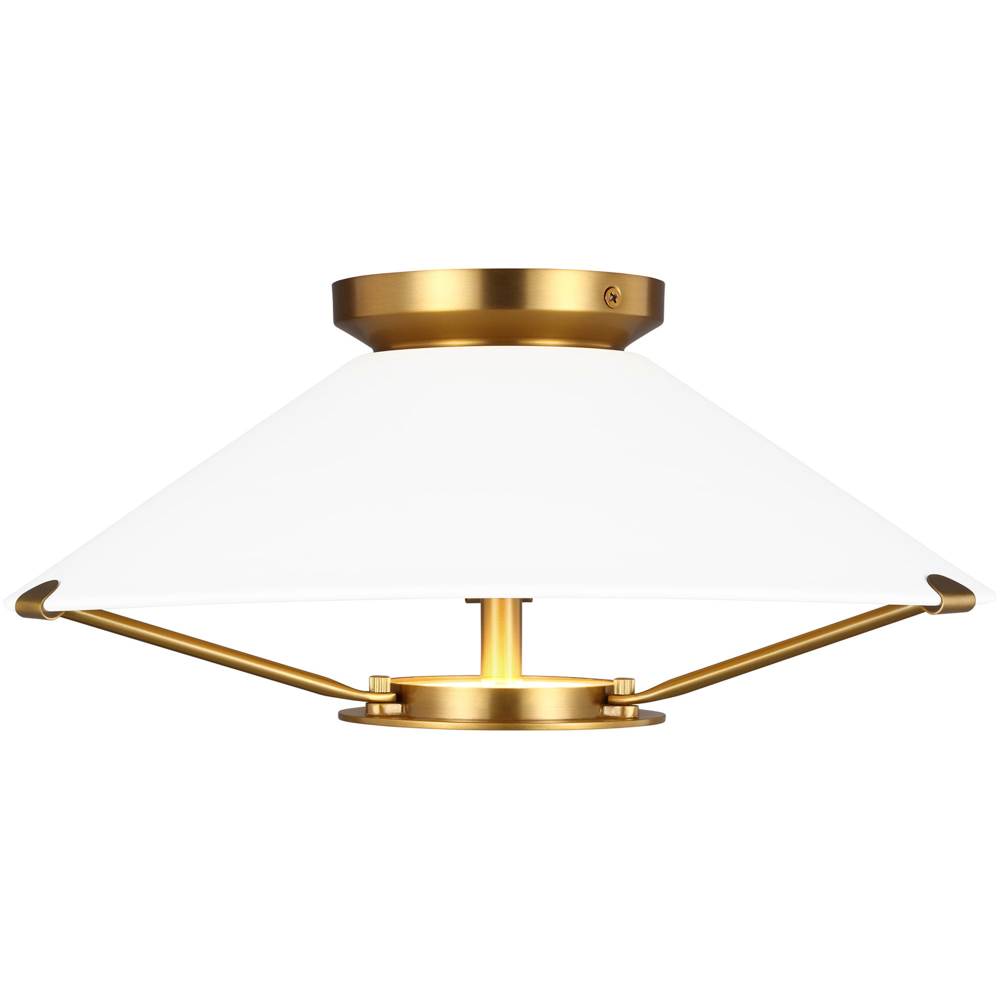 Ultra Light LED Flushmount - Matte White/Burnished Brass