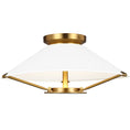 Load image into Gallery viewer, Ultra Light LED Flushmount - Matte White/Burnished Brass
