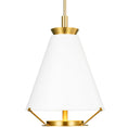 Load image into Gallery viewer, Ultra Light LED Tall Pendant - Matte White/Burnished Brass
