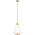 Load image into Gallery viewer, Ultra Light LED Tall Pendant - Matte White/Burnished Brass
