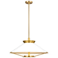 Load image into Gallery viewer, Ultra Light LED Wide Pendant - Matte White/Burnished Brass
