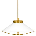 Load image into Gallery viewer, Ultra Light LED Wide Pendant - Matte White/Burnished Brass
