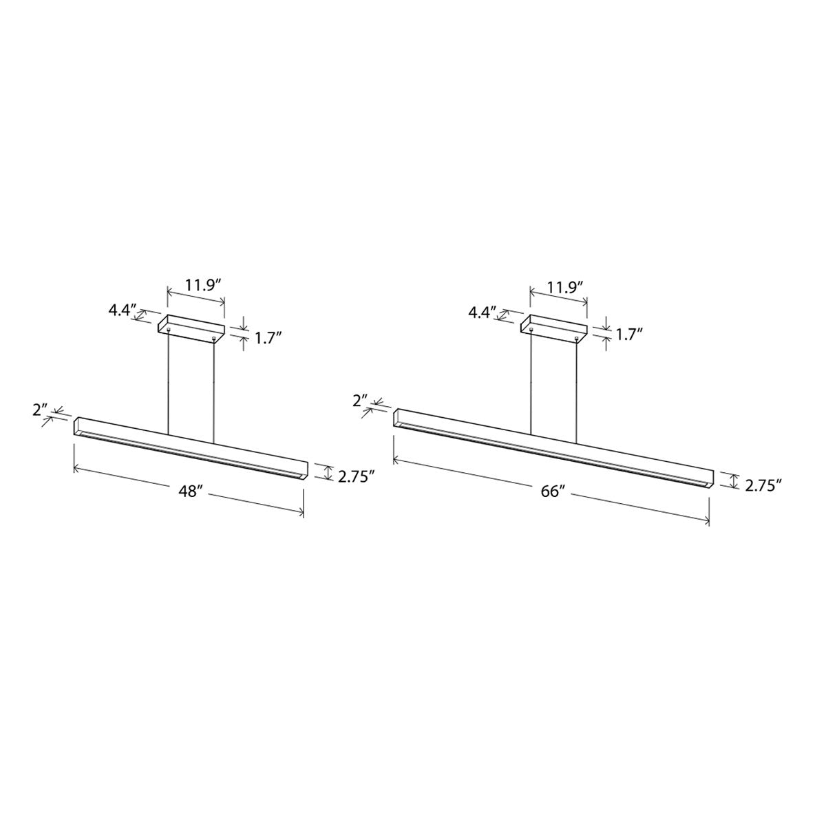 Una LED Linear Suspension - Diagram