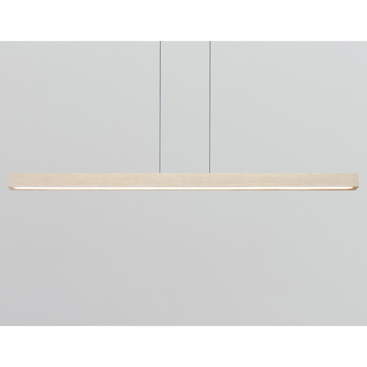 Una 66" LED Linear Suspension - White Washed Oak Finish