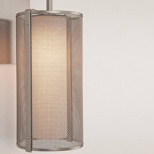 Uptown Mesh Indoor Sconce - Metallic Beige Silver/Frosted Glass