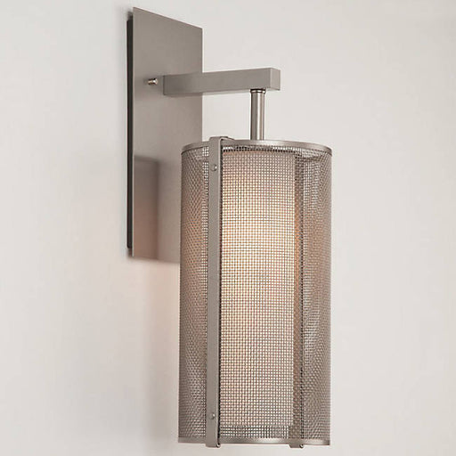 Uptown Mesh Indoor Sconce - Metallic Beige Silver/Frosted Glass