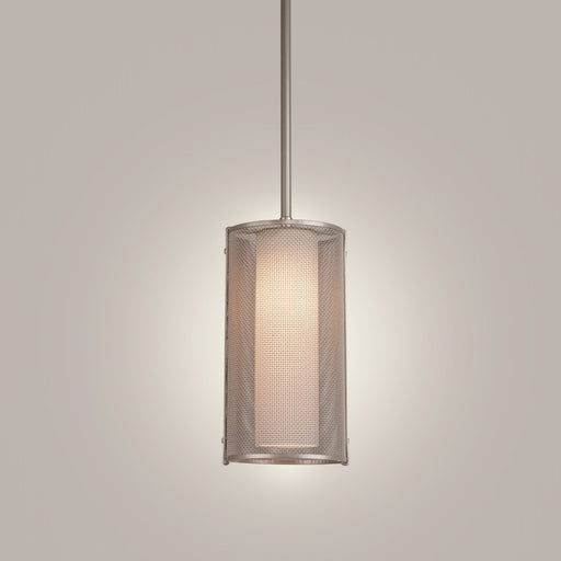Uptown Mesh Pendant Light - Metallic Beige Silver/Frosted Glass