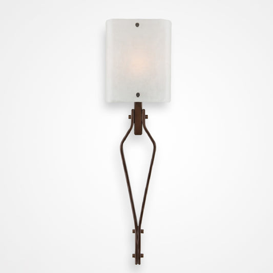 Urban Loft Angle Glass Wall Sconce - Oil Rubbed Bronze/Frosted Granite