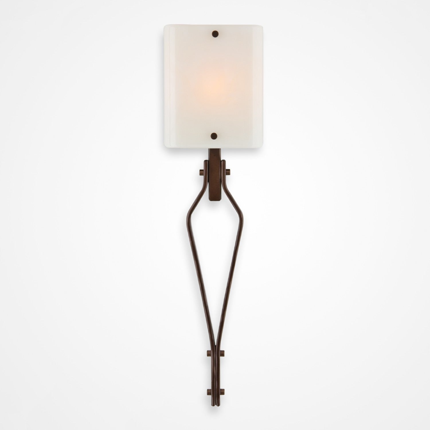 Urban Loft Angle Glass Wall Sconce - Oil Rubbed Bronze/Ivory Wisp