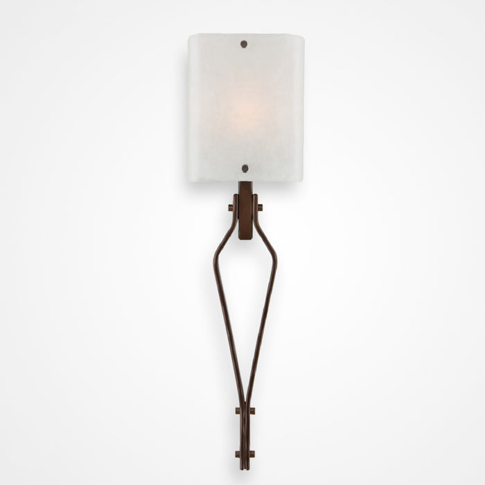 Urban Loft Angle Glass Wall Sconce - Oil Rubbed Bronze/Frosted Granite