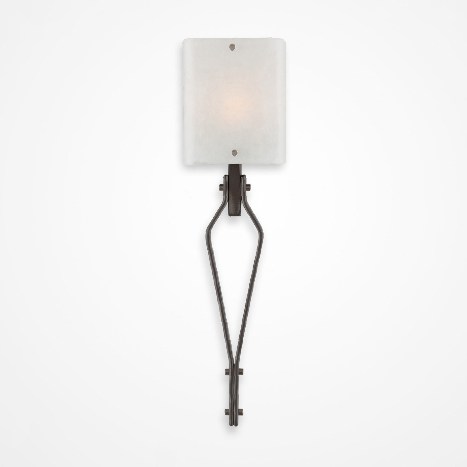Urban Loft Angle Glass Wall Sconce - Satin Nickel/Frosted Granite