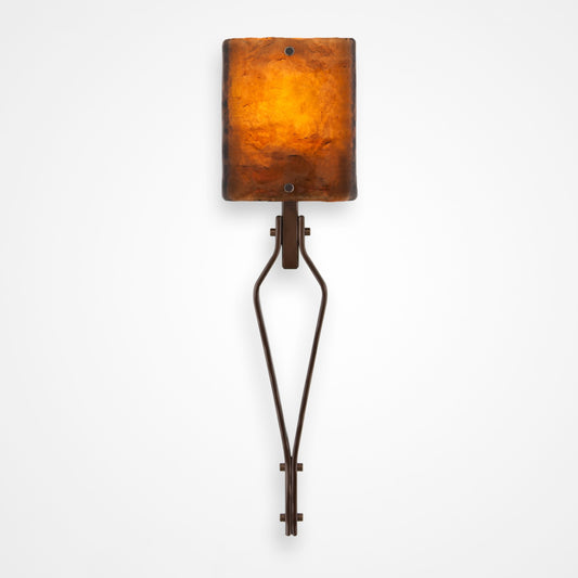 Urban Loft Angle Glass Wall Sconce - Oil Rubbed Bronze/Bronze Granite