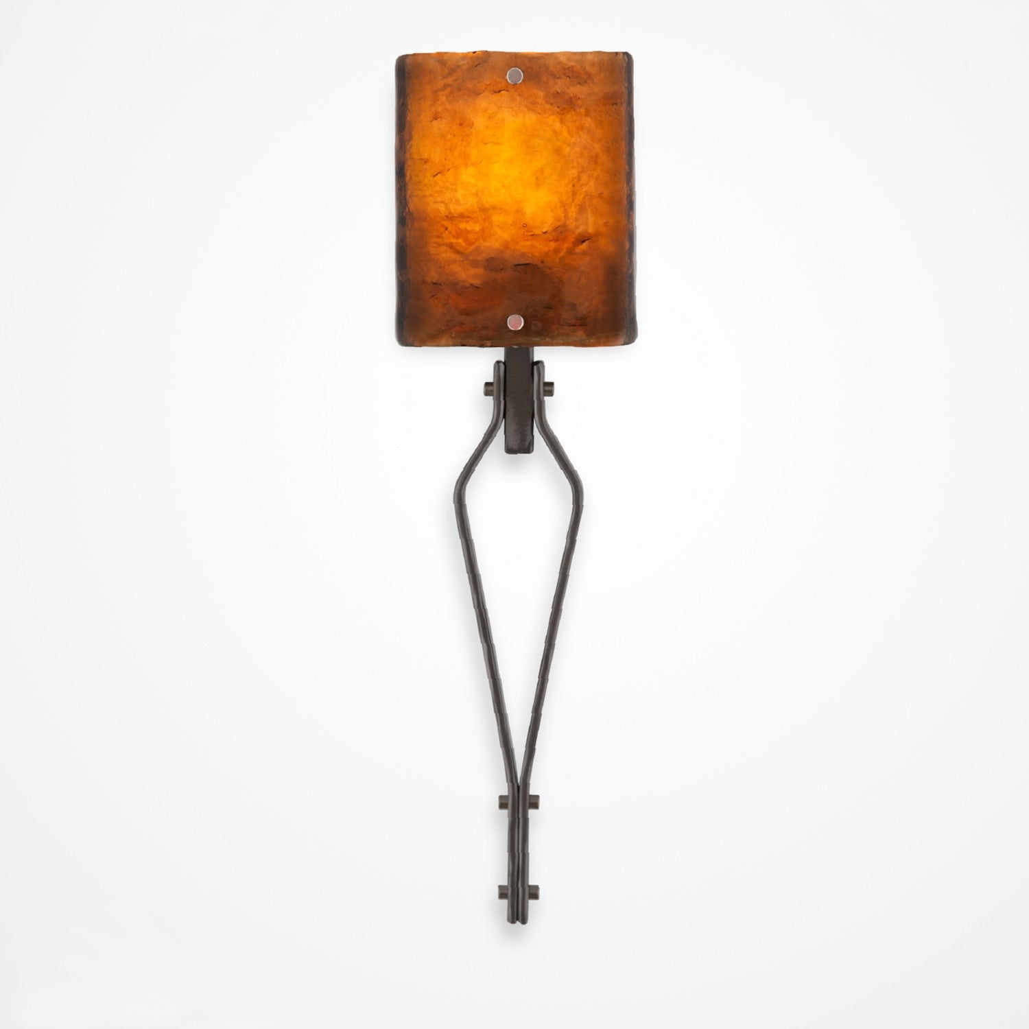 Urban Loft Angle Glass Wall Sconce - Satin Nickel/Bronze Granite
