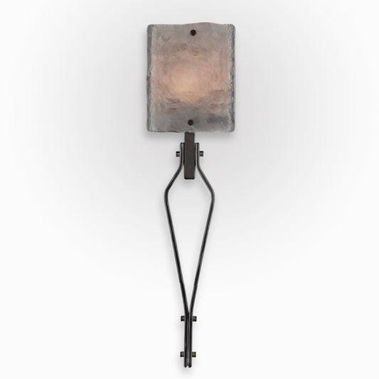 Urban Loft Angle Glass Wall Sconce - Oil Rubbed Bronze/Smoke Granite